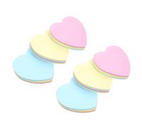 GRIRIW 8pcs Heart Shaped Self-stick Note Pads with Assorted Colours, Easy to Stick Paper Memo Decals for Wall and Door Use, Leaving No Glue Residue, for Students and Office