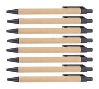 GRIRIW 8pcs Retractable Ballpoint Pens with Black Ink Comfortable Handle and Smooth Pen Holder Made of Pp and Paper for Daily Writing and Office Use
