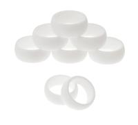 GRIRIW 8pcs White Silicone Finger Ring for Sports and Activities Men | Ergonomic Breathable Flexible Fit, Safe for Skin, Simple Design for Daily Wear and Training