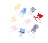 GRIRIW 9pcs Handmade Decorative Wool Hats DIY Crochet Caps Creative Knitted Craft Accessories for Women Mixed Styles Assorted Style