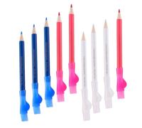 GRIRIW 9pcs Water Soluble Fabric Chalk Pens for Sewing with Assorted Colours, Safe and Easy Marking Pencils Made of Wood and Plastic, for Home Sewing and Tailoring Work