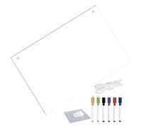 GRIRIW Acrylic Dry Erase Board Small Message Whiteboard with 6 Markers, Hanging Hooks and 80cm White Rope for Home and Office Memo Writing