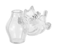 GRIRIW Acrylic Kitten Shaped Vase with Refrigerator Magnet for Cat Whisker Collection and Tiny Flowers, Wall Decor for Home and Office, Size 8.5x4.3x3.1cm