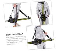 GRIRIW Adjustable Snowboard Carry Strap with Shoulder Pads, Black Ski Board Fixing Band for Winter Sports, Portable Ski Carrier Strap for Easy Transport