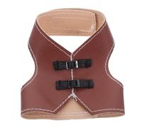 GRIRIW Adjustable Vintage Fake Leather Bird Vest for Animals Parrots and Chickens Lightweight Protective Poultry Apron Versatile Cosplay Outfit for Festivals and Everyday Use Brown