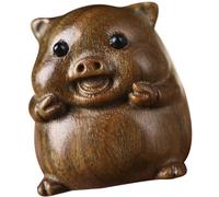 GRIRIW Adorable Wooden Pig Pendant DIY Keychain Multipurpose Desktop Decor Gift for Pig Lovers Cute Carving Craft Accessory