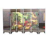 GRIRIW Antique Style Mini Folding Screen Desktop Ornament Chinese Traditional Art Decorative Tabletop Adornment for Home Living Office