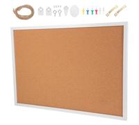 GRIRIW Assorted Colour Wall Notice Board with Wooden Frame, Cork Board for Office and Home, Display Important Items and Anchor Notes, Includes Nails and Corks, for Meeting Rooms and Photo