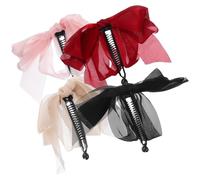 GRIRIW Banana Hair Clips Made of Cloth and Plastic 4pcs for Women Elegant Large Size Bow Clips Securely Hold Hair Day, for Styling and Keeping Hairstyles Stable Random Color