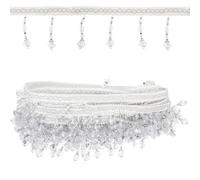 GRIRIW Beaded Tassel Fringe Trim Multi-Functional Polyester Yarn for Curtains and Sofa Covers Decorative Curtain Trim Ornament, Easy to Use for Home and Crafts