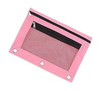 GRIRIW Binder Zipper Pouch Transparent Mesh Pencil Case with Binder Ring Versatile File Holder for Organizing Cards and Documents for Office and School Use