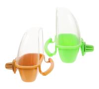 GRIRIW Bird Cage Food Bowl 2Pcs Hanging Feeder with Water Holder for Parakeets Including Debris-Free Feeding Cups