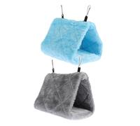 GRIRIW Bird Hanging Tent Parrot Hammock 2Pcs Warm Plush Triangle Nest Bed for Budgies Cockatiels Suitable for Indoor Cage Resting and Playing