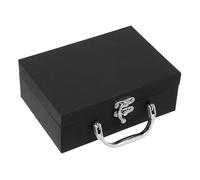 GRIRIW Black Paper Storage Box with Handle Multi-purpose Desktop Storage Case for Occasions and Office Use Easy to Carry and Suitable Capacity