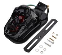 GRIRIW Black Skull Motorcycle Tail Light Upgrade with Abs Lampshade Frame, Waterproof and Enhances Visibility, for Nighttime Rides on Motorbikes