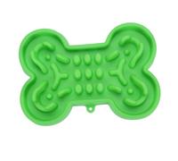 GRIRIW Bone Shape Silicone Slow Feeder Bowl for Dogs Puppies Green Small Pet Supplies Choke Design Smooth Surface Interactive Feeding Fun Safe Eating Experience
