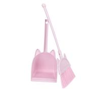 GRIRIW Boy Girl's Cleaning Broom Set Small Dustpan and Broom for Toddlers for Kindergarten Housekeeping Pretend Play Safe Material Soft Pink