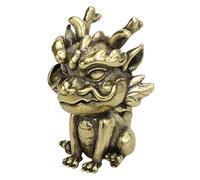 GRIRIW Brass Mythical Beast Statue Home Decor Ornament Fine Craftsmanship and Polished Smooth Surface, Elegant and Creative Desktop Decoration for Cabinet Or Housewarming