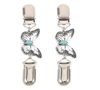 GRIRIW Butterfly Sweater Clips for Cardigans 2pcs, Vintage Butterfly Fastener Clips, Metal Collar Clamps, Lightweight and Quick to Use, for Formal Events and Daily Commutes