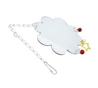 GRIRIW Cage Hanging Mirror with Bell Acrylic Material One-Way Reflective Mirror for Poultry and Pet Birds Enrichment
