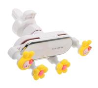 GRIRIW Car Cell Phone Holder Cute Bunny Air Vent Mount with White Mirror Base, Mobile Phone Holder for Cars, Auto Smartphone Stand Compatible with Air Vent Navigation