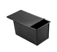 GRIRIW Carbon Steel Bread Loaf Pan Lid Non-Stick Rippled Toast Baking Mold Bread Baking Tool for Home and Kitchen