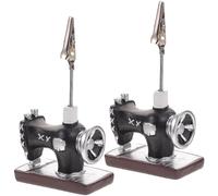 GRIRIW Card Holders Prevent Photos from Falling 2pcs Vintage Resin with Decorative Shape Base Design, Multi-Function Memo Clips to Store and Display Notes for Office Use