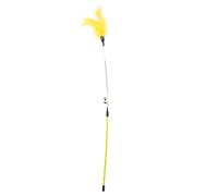GRIRIW Cat Feather Rod Toy Spring Teasing Stick for Curious Felines Random Color
