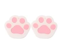 GRIRIW Cat Paw Key Covers 2pcs Silicone Key Holders Lightweight Flexible for Attaching to Bags Adorable Cartoon Animal Style for Students White