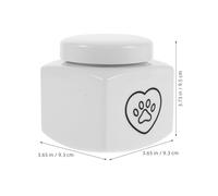 GRIRIW Ceramic Pet Memorial Urn with Paw Print Heart Design, 500Ml Small Animal Ashes Keepsake Box for Cats and Dogs, White Porcelain Cremation Box for Pet Ashes and Loss Remembrance