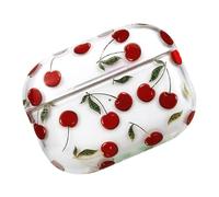 GRIRIW Cherry Pattern Clear PC Earphone Protector Case Compatible with Airpods Pro Generation Full Protective Scratch-resistant Cover with Precise Cut-out for Charging Impact-resistant