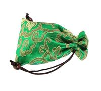 GRIRIW Chinese Silk Brocade Drawstring Pouch Embroidered Jewelry Organizer Bag for Accessories Storage Multipurpose Traditional Sachet for Singing Bowls and Prayer Beads Wear-resistant