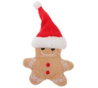 GRIRIW Christmas Catnip Gingerbread Man Plush Toy Bite Resistant Kitten Teething Chew Toy for Indoor Cat for Cats and Kittens Xmas Present for