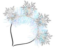 GRIRIW Christmas Glitter Snowflake Headband for Women and Lightweight Felt Fabric Hair Accessory Comfortable and Eye-catching Photo Prop for Holiday Parties