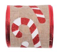 GRIRIW Christmas Ribbon Roll 6.3cm Wide Linomple Material Decorative Ribbon for Wrapping Birthday Presents and Wedding Party Unique Festive Pattern