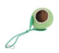 GRIRIW Coconut Shell Parrot Nest Decorative Bird House Pendant for Budgies Parrots Warm Hideaway for Birds Unique Pomegranate Design