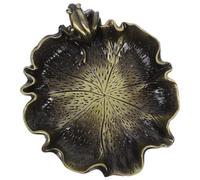 GRIRIW Copper Lotus-Leaf Frog Ink Dish Decorative Inkwell Plate for Chinese Calligraphy, Multifunctional Water Ink Dish Bronze Finish, Artistic Calligraphy Stationery Accessory