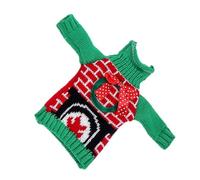 GRIRIW Creative Christmas Knitted Wine Bottle Cover Decorative Sleeve with Wreath and Bow Festive Party Ornament for Holiday Table Decor and Wine Lover