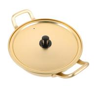 GRIRIW Creative Korean Ramen Aluminum Noodle Pot Stockpot with Double Handles Non-Stick Smooth Surface Lightweight Kitchen Cookware for Instant Noodles Cooking