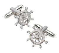 GRIRIW Creative Ships Wheel Shirt Buttons in Copper and Silver, Male Clothing Accessories for Casual Events, Comfortable and Easy to Wear, 1 Pair