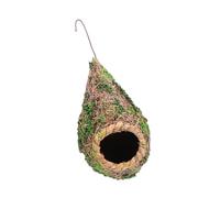 GRIRIW Creative Woven Hanging Bird Nest for Birds, Natural Simulation Grass Birdhouse, Hanging Decor Suitable for Garden and Indoor Birdcage Accessories