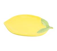 GRIRIW Cute Lemon Shaped Ceramic Salad Plate Easy to Clean Versatile Dish for Fruits Desserts Kitchen Decor for Colorful Table Settings