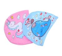 GRIRIW Cute Swimming Caps Easy to Put and Pull 2pcs Polyester Material for Boys Reduce Drag, Suitable for Regular Swimming Lessons and Bathing