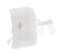 GRIRIW Delicate Lace Book Cover Sleeve Functional Protective Book Protector for Journals Public Spaces