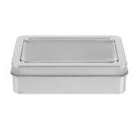 GRIRIW Dice Storage Box Metal Dice Boxes with Lids Square Silver Iron Foam Compact Easy to Clean for Small Crafts Home Organization 4.21X2.76X1.18In