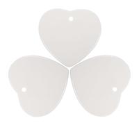GRIRIW DIY Ceramic Tags 3Pcs Heart-Shaped Blank Pendants for Unique Hand-Painted Crafts and Tree Decorations