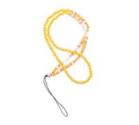 GRIRIW DIY Yellow Alphabet Beads Mobile Phone Chain Crystal Beaded Phone Hanging Rope and Anti-lost Use