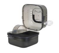 GRIRIW Double-Layer Small Animal Carrier Cage for Guinea Pig and Hamster - Portable Black Pet Transport Box with Handle, Travel Carrier for Small Pets and Ferrets