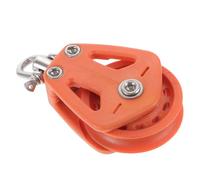 GRIRIW Double Nylon Single Pulley with Rotating Bearing Crane Block for Sailing Heavy Duty Orange Pulley Runner Suitable for Rope Lifting and Block Tackle Systems