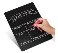 GRIRIW Double Sided 1st Day Sign Board First Day Board Black Wood Reversible Design Goal Tracking Chalkboard for School and Graduation